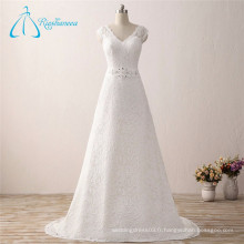 V Neck Lace Sequined Beading Suzhou Robe de mariée